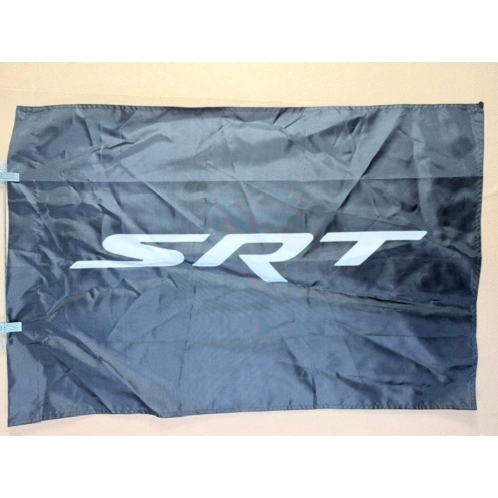 SRT Mopar Dodge Black Logo Car Flag Banner 35x23.5 Auto Garage Decor